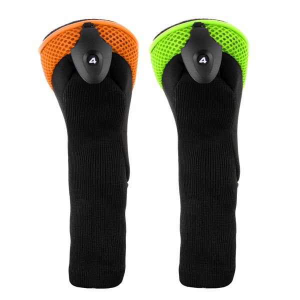 

2x mesh long neck golf club head cover golf hybrid ut headcover