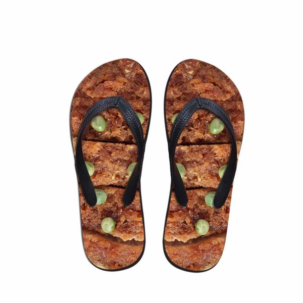 

noisydesigns summer ladies slippers women flip flops fresh meat print platform indoor outdoor footwear women's beach sandals, Black