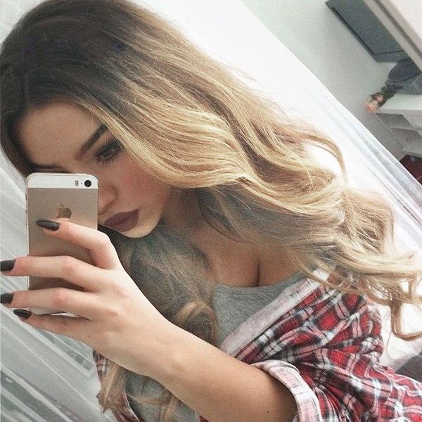 

24" мода женщина черный микс блондинка кружева перед парики для черно-белых женщин лучшие синтетические волосы волнистые парик тепла безопас, Black