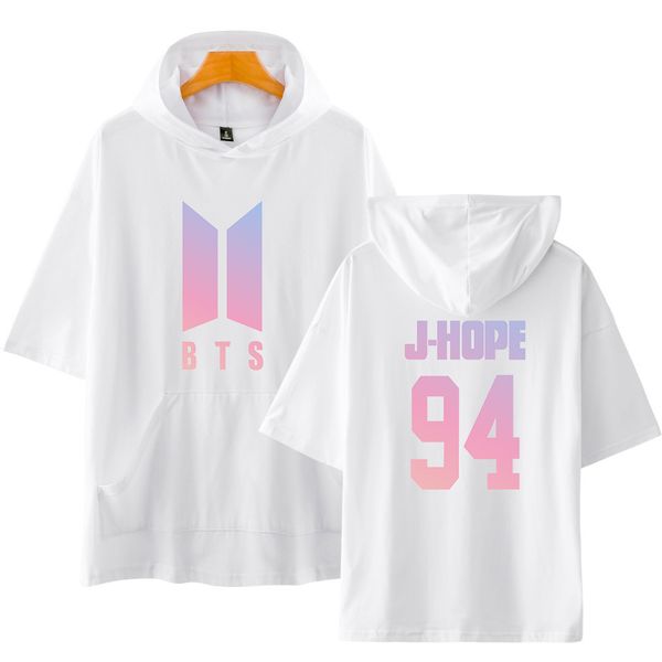 

expert bts bulletproof juvenile group album men and women bring hat short sleeve t pity colour, Black