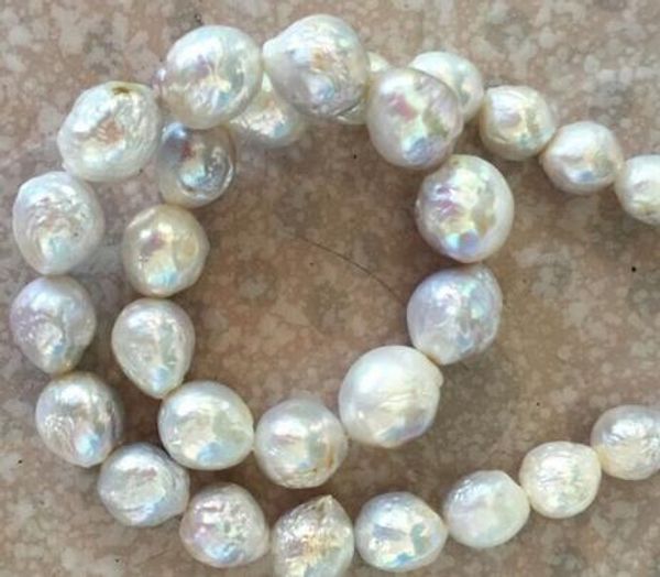 

elegant 12-13mm baroque white style pearl necklace 18 inch necklace, Silver