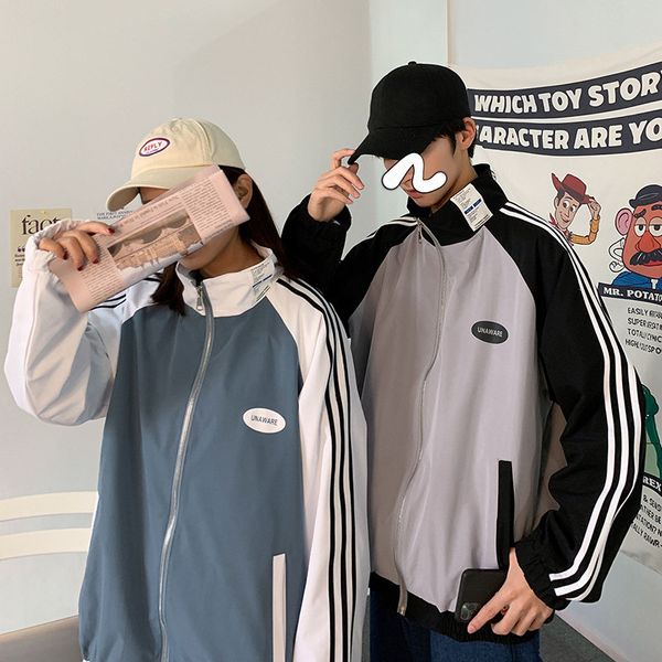 

spring coat spring and autumn casual jacket tide male ins with loose one hundred korean version of baseball sport handsome ruffian, Black;brown