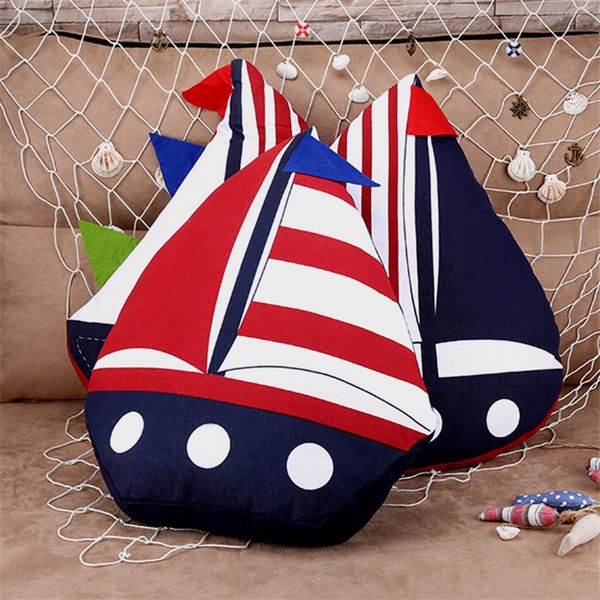 

2017 new design sailor ship decorative cushion 3d throw pillow with inner home decor sofa car bed emulational toys as kids gift