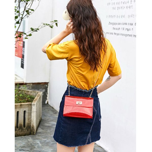

2020 new fashion women's small transparent jelly shoulder bag ladies purse handbag crossbody bags solid pattern type