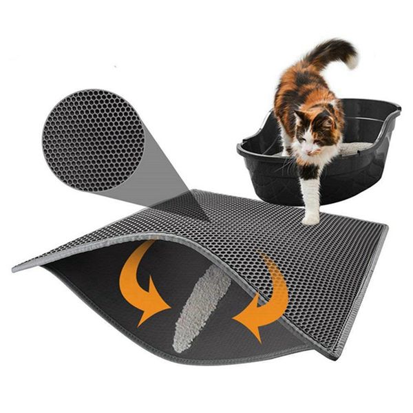

cat litter mat waterproof pet bed eva double layer cat litter trapper mats non-slip dog pad floor carpet trapping mats puppy pad