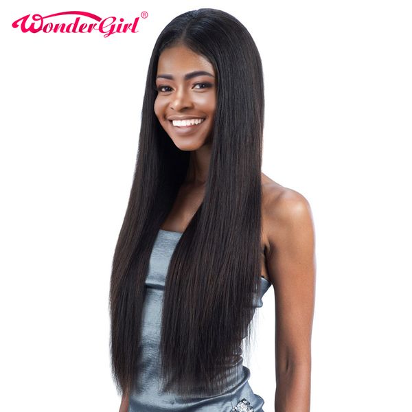 

wonder girl pre plucked full lace human hair wigs for black women brazilian straight lace wig with baby hair no shedding nonremy