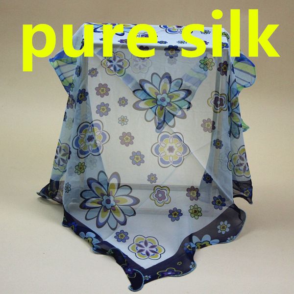 

#s110 100% real silk scarf georgette,color:as pictures,80*80cm square women