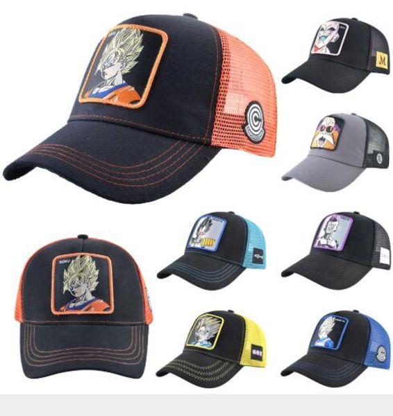 

Новый Dragon Ball Mesh Hat Аниме Majin Buu Роли Бейсболка Высокое качество Изогнутая кепка Snapba