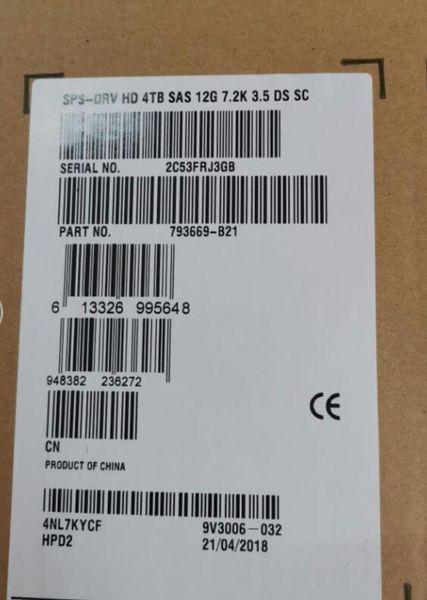 

server hdd sas 4tb 12g 3.5 793763-001 793669-b21