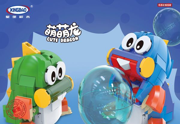 

11001 creative building blocks bubble mengmeng big eye dragon children assemble diy toys