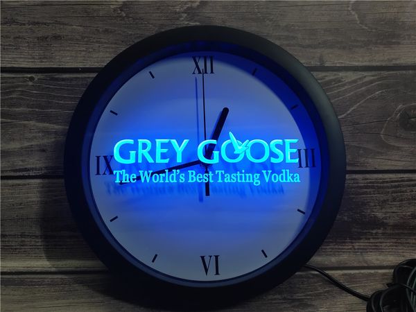 

0e216 grey vodka app rgb led neon light signs wall clock