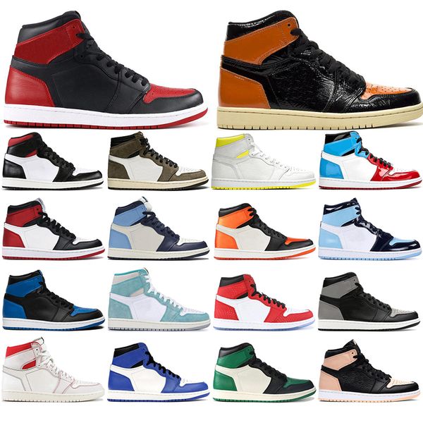 

with socks new mens 1 high og basketball shoes 1s banned homage to home chameleon 3 unc orange black sports sneakers 36-46