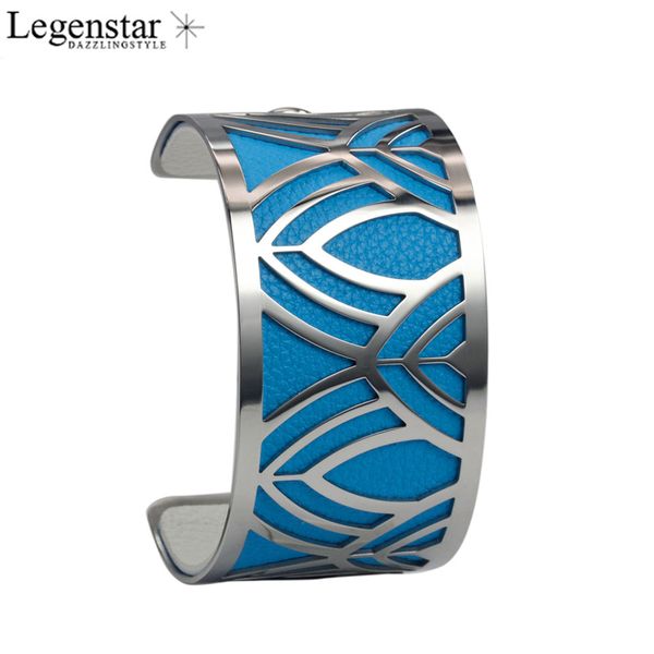 

legenstar manchette femme stainless steel bangle for women georgettes 24color reversible leather manchette bracelet jewelry gift, Black