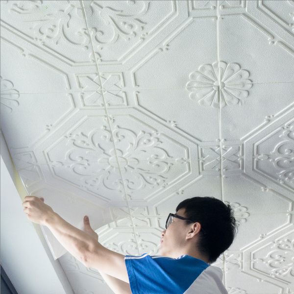 

self-adhesive 3d wall stickers decorative bedroom bedside living toom tv background wall paper waterproof ceiling wallpaper