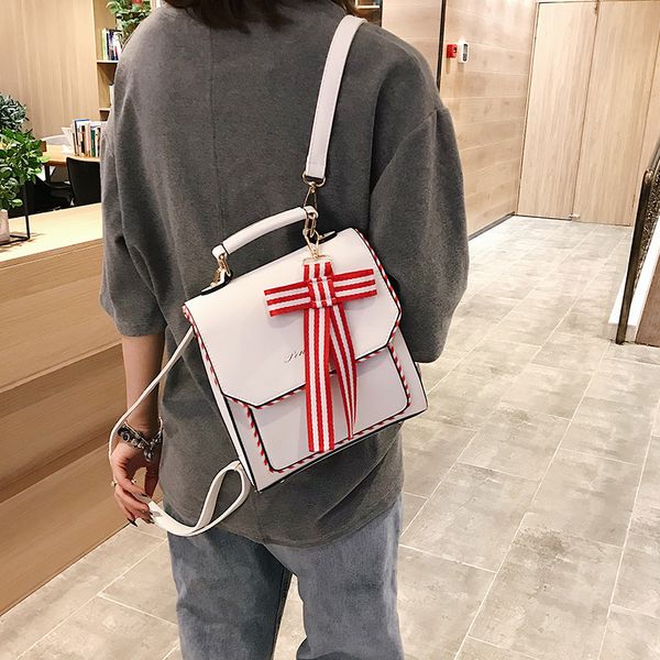 

2020 new korean backpack women's casual fashion ribbon mini student backpack lady