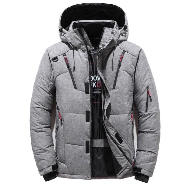 

winter men down parkas jacket coat male short thick windproof hooded parkas casual fashion outwear windbreaker slim, Black