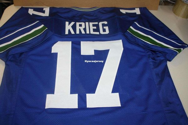 

retro dave krieg #17 custom mitchell & ness jersey bule stitching men's football jerseys college ncaa, Black;red
