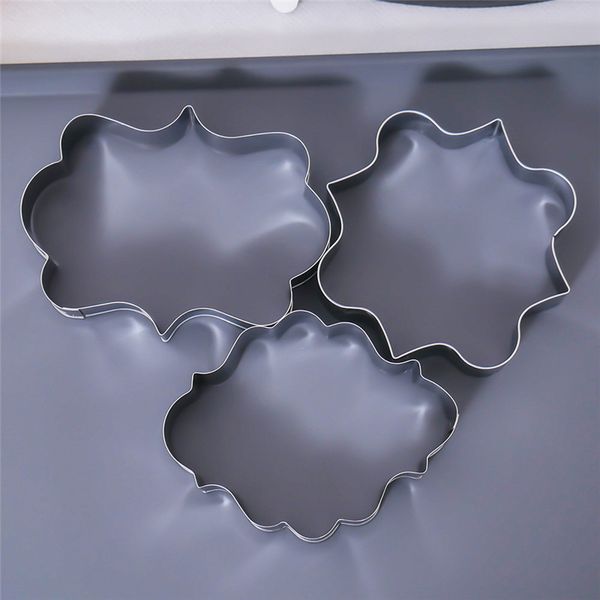 

3pcs cookie cutter set diy pastry fondant mold stainless steel sugarcraft cake mold decorating frame cutters