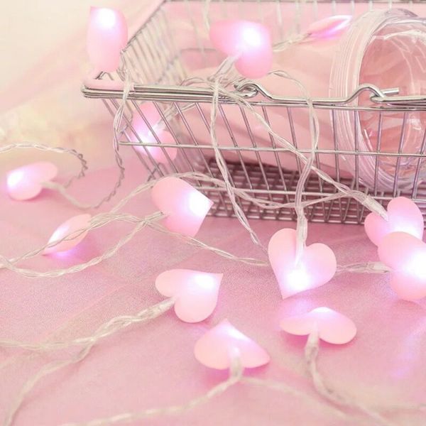 

romantic heart-shaped light string unique cloth light string festival decoration 3m