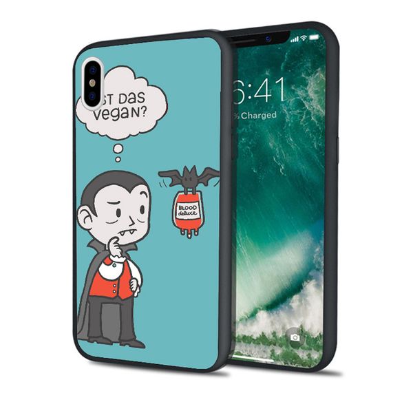 

fundas luxury vegan vampire phone case for iphone 11 pro xs max xr 8 7 6s plus 5s se 5 case black soft silicone tpu cover