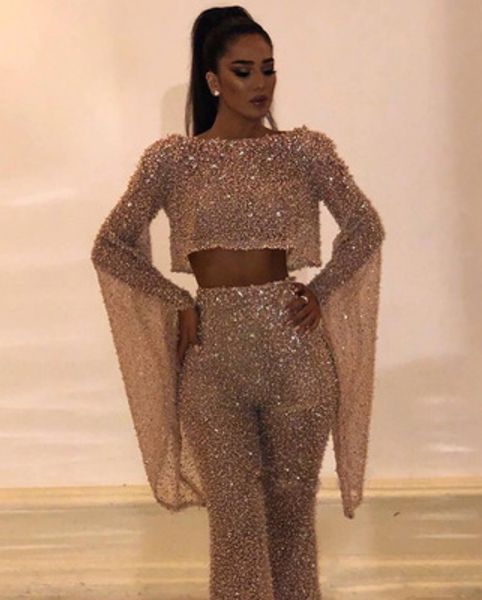

fashion womens jumpsuits new sequin round neck bat sleeve jumpsuit fake two pieces rompers jumpsuit clothes, Black;white