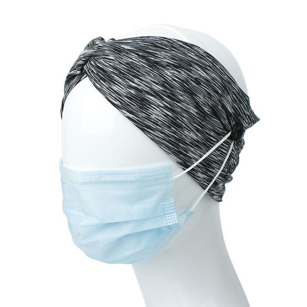 

headband with buttons for face cover hair accessories hair band fabric yoga sweatband breathable training tool