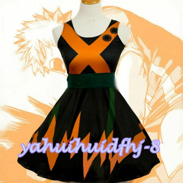 

мой герой boku no hero academia katsuki bakugo платье косплей костюм на заказ, Black;red