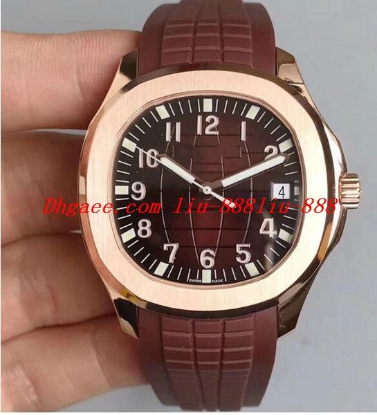 

роскошные часы 5 стиль мужские 5167r aquanaut очень большой 18kt розовое золото коричневый циферблат 40 мм каучуковый ремешок автоматическая, Slivery;brown