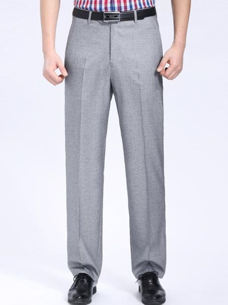 

new arrivals silk anti-wrinkle ironing trousers for men summer thin men's suit pants high quality, White;black