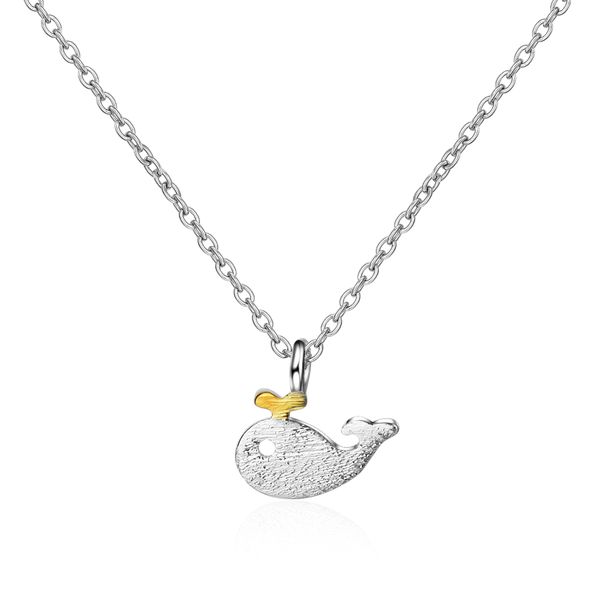 

dz361 the necklace female korean version of mori is sweet fashion small whale pendant cute dolphin small fish short collarbone chain, Silver