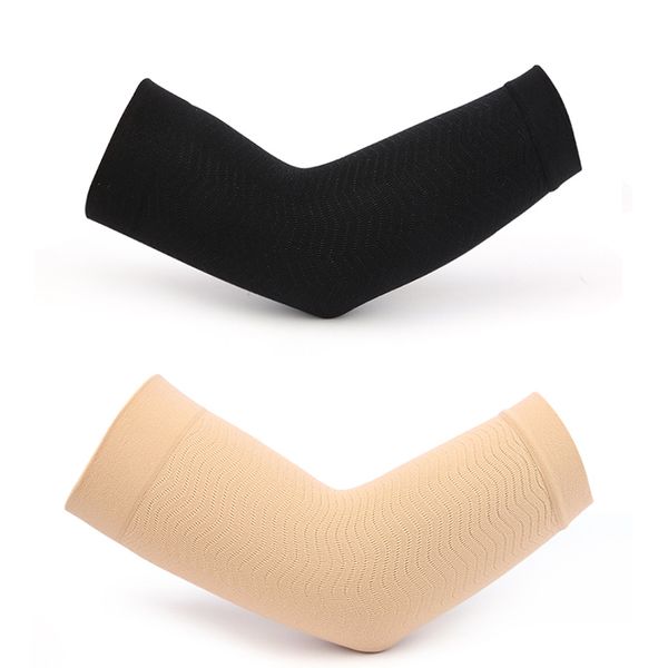 

1 pair slimming arm warmers women weight loss calories off arm shaper massager loss fat buster black nude sleeves, Black;gray