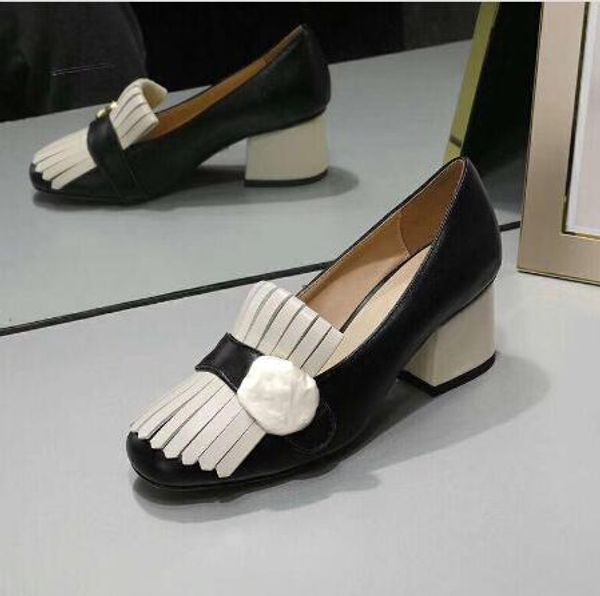 

2019 new fashion women's high heels transparent material soft and comfortable heel height: 5 cm size 35-41coarse heel, Black