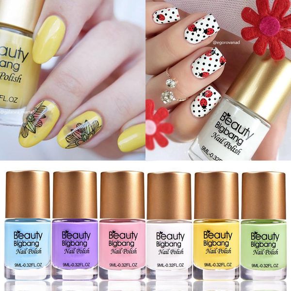 

beautybigbang 6 бутылок 9 мл сладкий цвет набор лаков для ногтей длительный лак лак эмаль quick dry nail art набор для ногтей