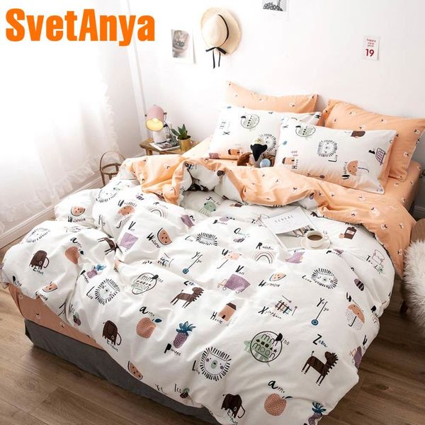 

svetanya cotton cartoon bedlinen kids adults bedding set