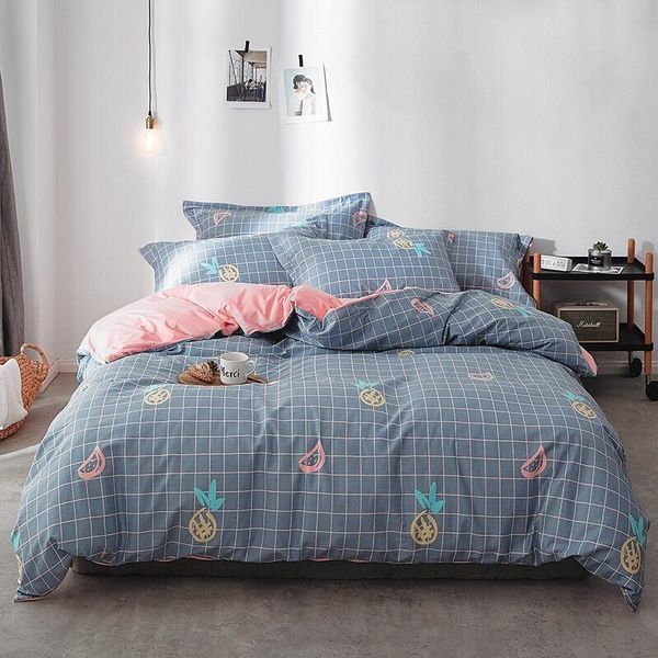 

north european stlye branded polyester cotton home textile soft bedding set bed solid duvet cover asian size quilt cover brief bedclothes