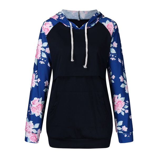 

floral printed nursing hoodies women maternity long sleeve sweatshirts for breastfeeding manteau maternite nursing sweatshirt, White