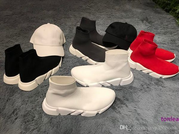 

хорошее качество красный желтый скорость тренер повседневный обуви человек женщина носок boots с stretch-knit casual boots race runner дешев