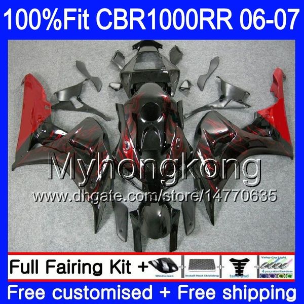 Einspritzgehäuse + Tank für HONDA-Flammenlicht CBR 1000 RR CBR 1000RR 06-07 276HM.22 CBR1000RR 06 07 CBR1000 RR 2006 2007 OEM Fairings Kit