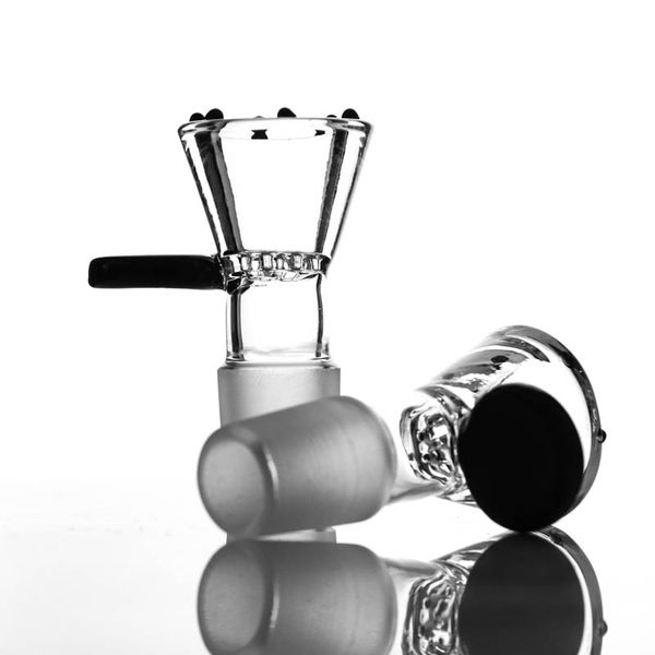 Novo cabo preto para fumar e pequena tigela de vidro de favo de mel para cachimbos de água 18mm 14mm bongs masculinos para fumar