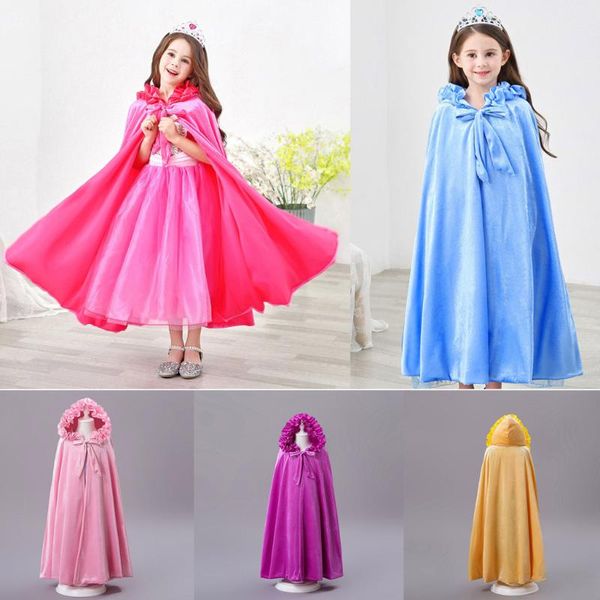 

kids baby girls solid outwear warm hooded coat princess cloak cape 2019 spring autumn new simplicity fashion casual soft cape, Blue;gray