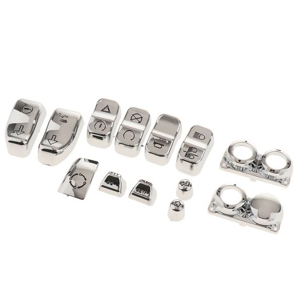 

13pcs chrome motorcycle handlebar switch caps for harley 2014-2017