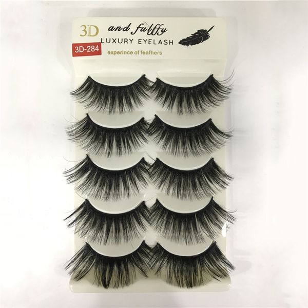 

5 pairs theme colour theme 3d imitation bristle handmade cotton thread stem dense messy false eyelashes