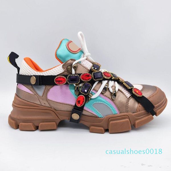 

flashtrek sneaker with removable crystals mens luxury designer shoes casual fashion luxury designer womens shoes sneakers size 35-45 c18, Black