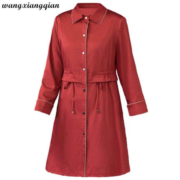 

autumn winter windbreaker female mid-length section 2020 korean women's fashion large size mother trench coat thin section a615, Tan;black