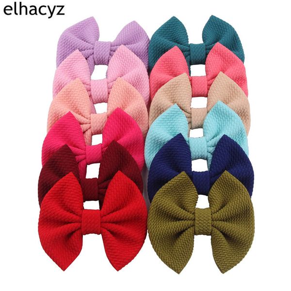 

hair accessories 10pcs/lot 4" 2021 arrival tied solid waffle bow withclip or without clip for girls spring po pro, Slivery;white