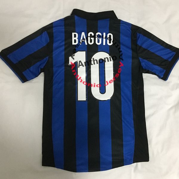 

1998/99 retro soccer jerseys vintage classic ronaldo 9 baggio 10 fresi 11 jugovic 8 maillot de futbol 1999 team uniform thailand quality foo, Black;yellow