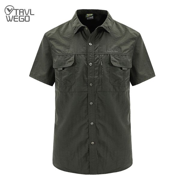 

trvlwego men quick dry tactical shirt outdoor hunting fishing shirt short sleeve hiking clothing removable army shirts, Gray;blue