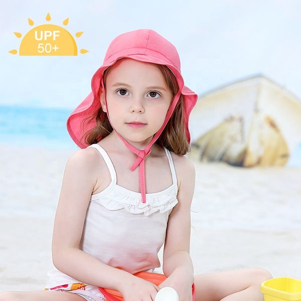 

baby sun hats kids upf 50+ beach swim hats sun protection for head neck toddler flap visor cap uv hat for summer, Yellow