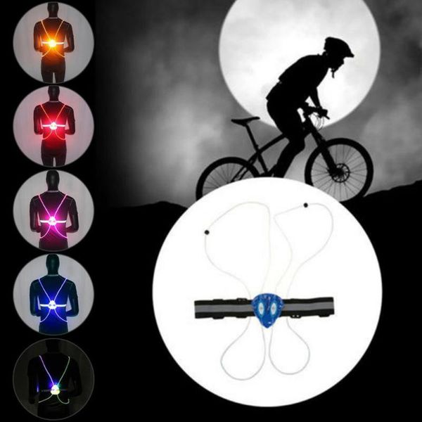 

bicycle riding night running light vest light led fiber warning reflective vest equipment accessories, Black