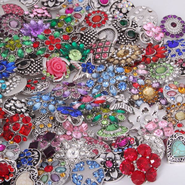 

designer charms snap jewelry 50pcs/lot 18mm & 20mm snap buttons mixed 18mm snap button 20mm charm button ginger snaps jewelry, Golden;silver